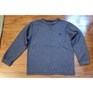 Boy's - U.S. Polo Assn - Gray - Long Sleeve -Thermal Shirt - Size 10/12